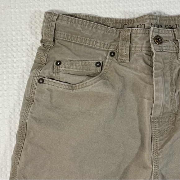 prAna Organic Cotton Khaki Cargo Outdoor Hiking Camping Shorts Women Sz 30W X 9L - Picture 4 of 16